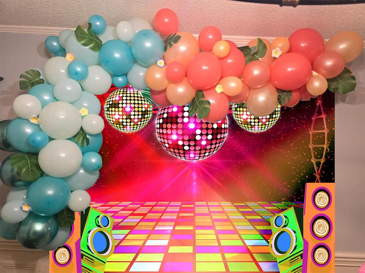 Dance Party Backdrop Retro 80s 90s Theme Stage Dance Ball Music Birthday Party Decoration DJ