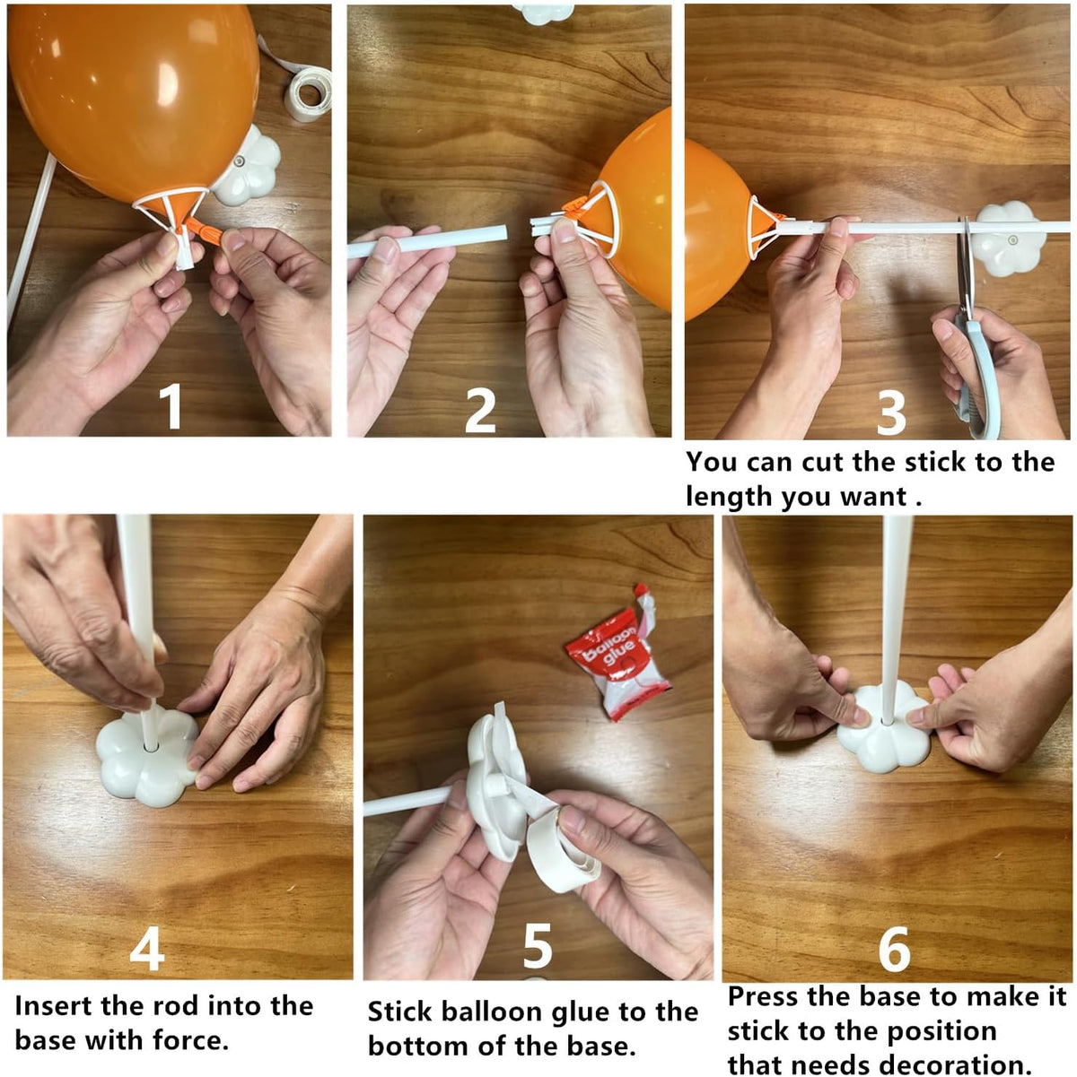 Balloon Stand Kit, 15 pack Balloon Stick Holder with Base for Table Top Centerpiece Party