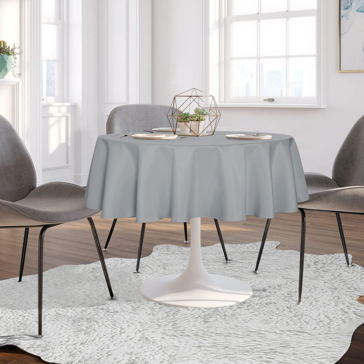 sancua Round Tablecloth - 70 Inch - Water Resistant Spill Proof Washable Polyester Table Cloth