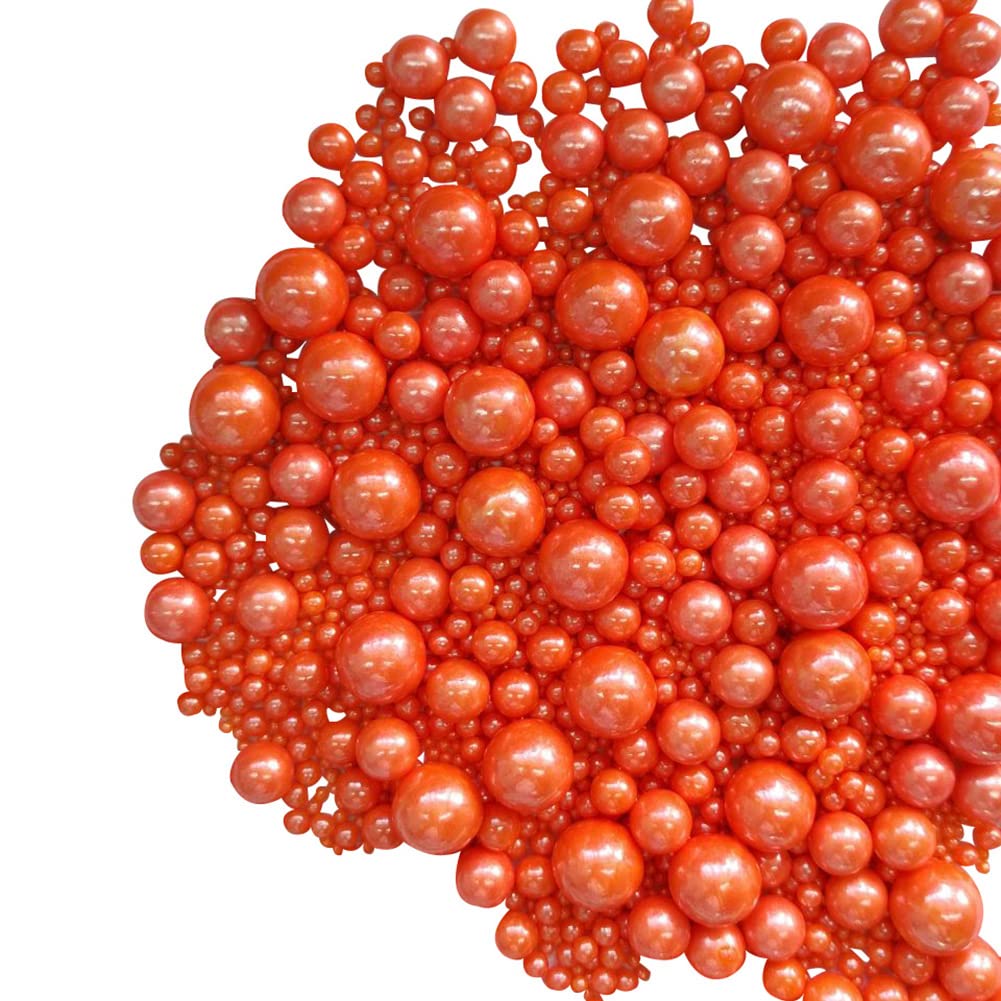 Edible Orange Sugar Pearls Candy Sprinkles 120G/ 4.23Ounce Baking Cake Sprinkles Cupcake and Cake