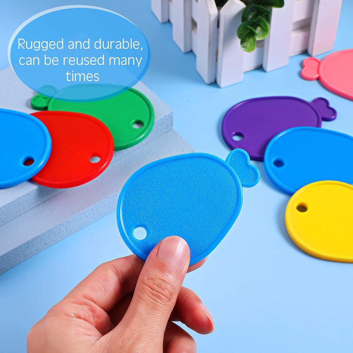 Lenwen 80 Pcs Balloon Weights Plastic Colorful Weights for Balloons for Birthday Party Decoration