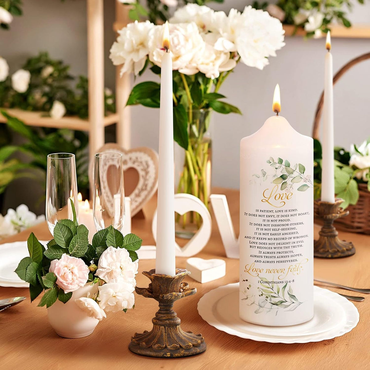 Frienda Unity Candles for Wedding Ceremony Set Wedding Unity Taper Candles Catholic Religious