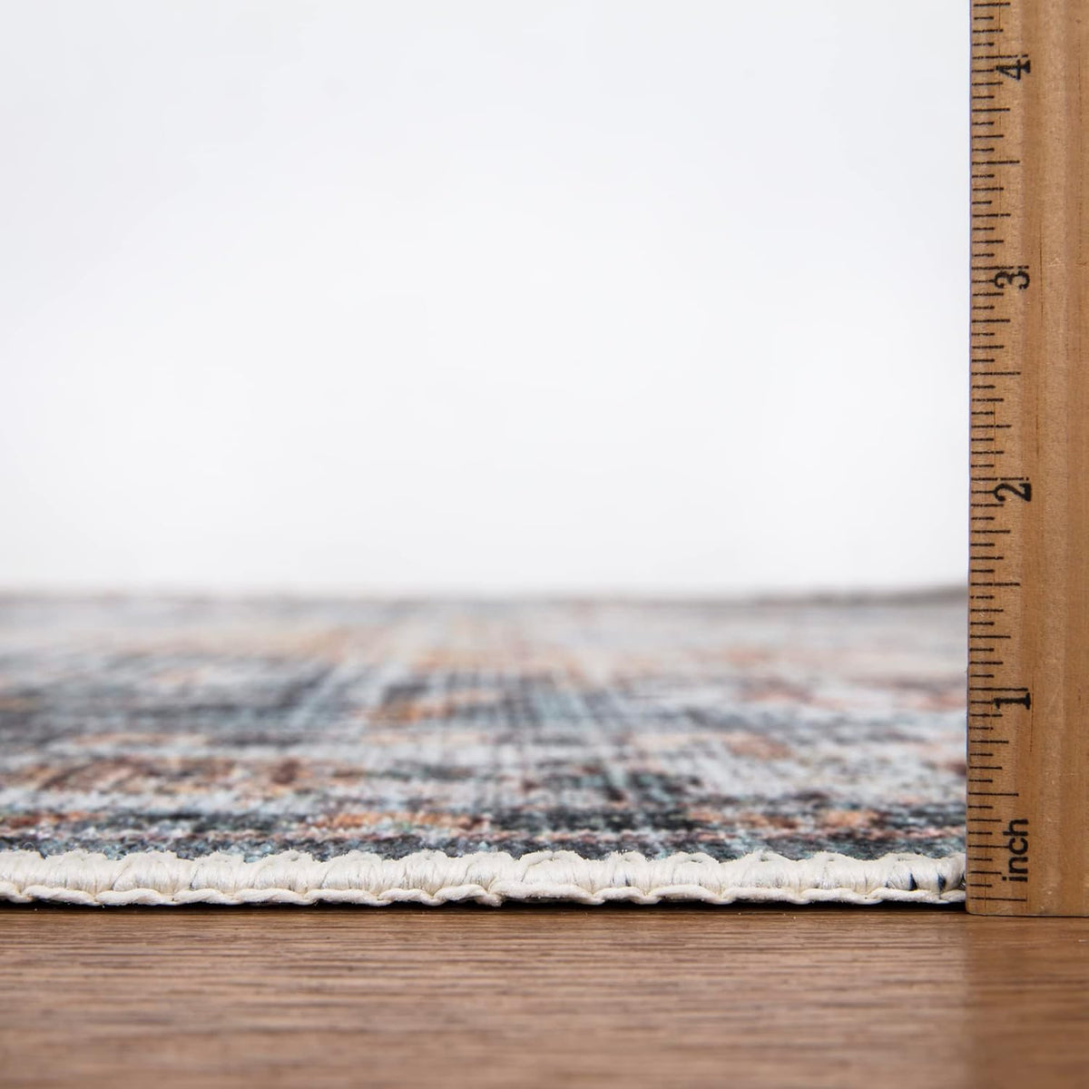 Bloom Rugs Washable Non-Slip 3' x 5' Rug - Teal/Peach Traditional Area Rug for Living Room