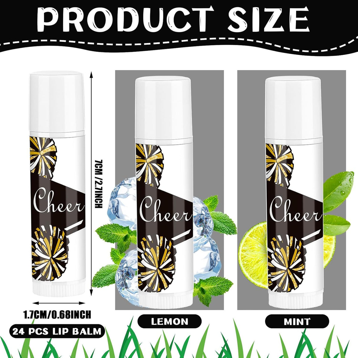 24 Pcs Cheer Lip Balm Cheer Teams Camp Gifts Pom Pom Leaders Party Favors Gear Lip Balm Mom Gift