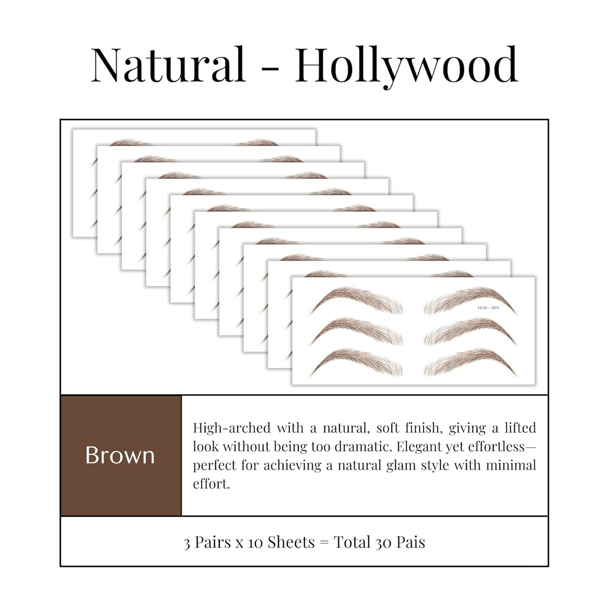 Bliss and Beyond USA Eyebrow Tattoo Stickers Waterproof – 30-Pair Deluxe Box | Realistic Hair-Like