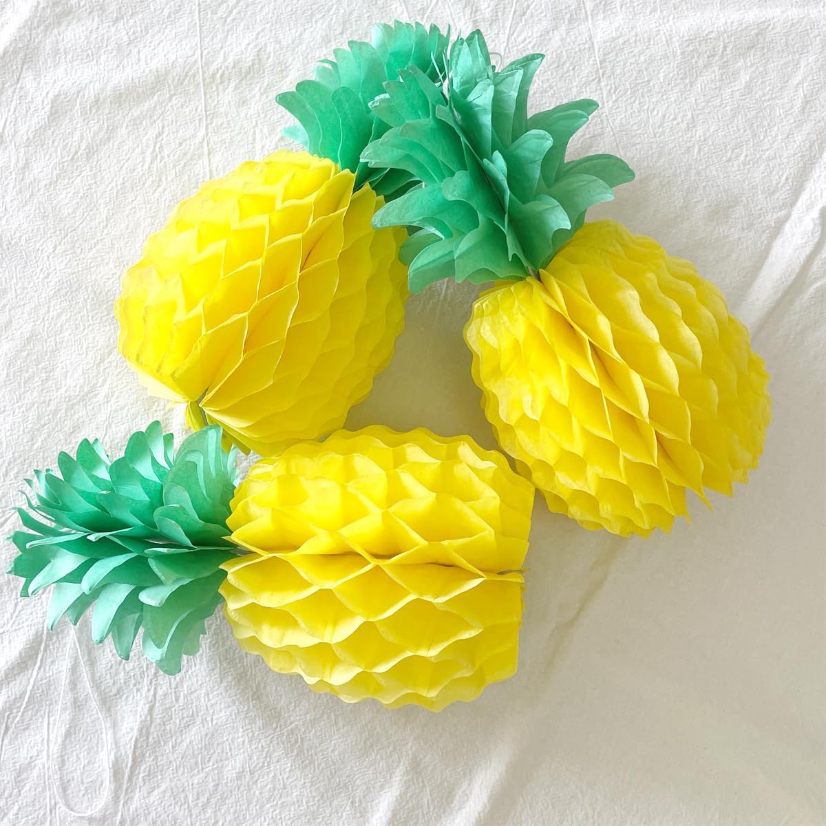 8inch Paper Pineapple Honeycomb Decorations 8pcs Tissue Party Pineapple Centerpieces Hanging