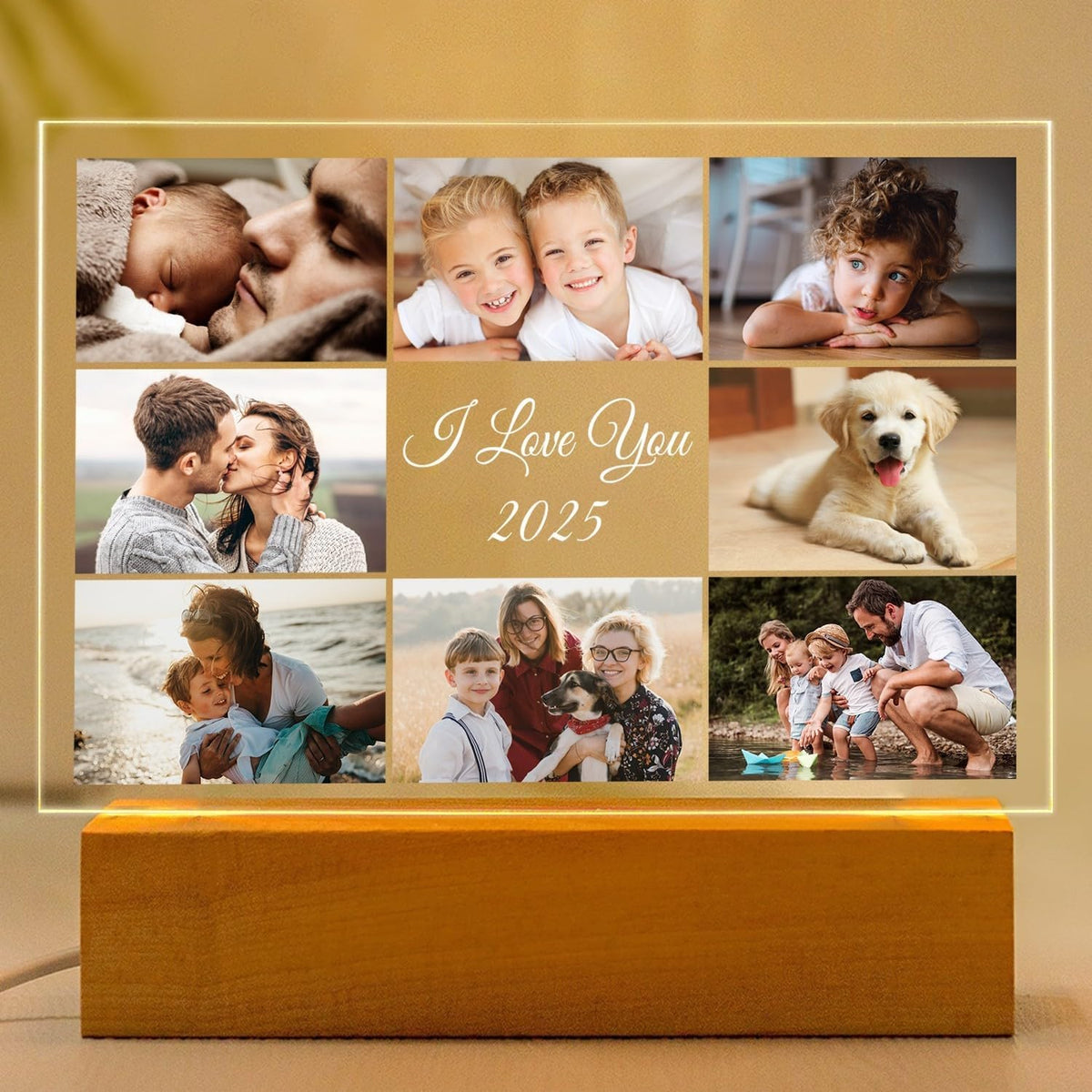 Custom Picture Frames with Photo, Customized Photo Frame with Night Light, Personalized Picture
