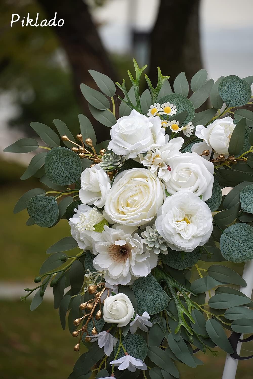 Faux Arch Flower Swag Set of 2 for Wedding Welcome Signs Floral Swag Wedding Reception Ceremony