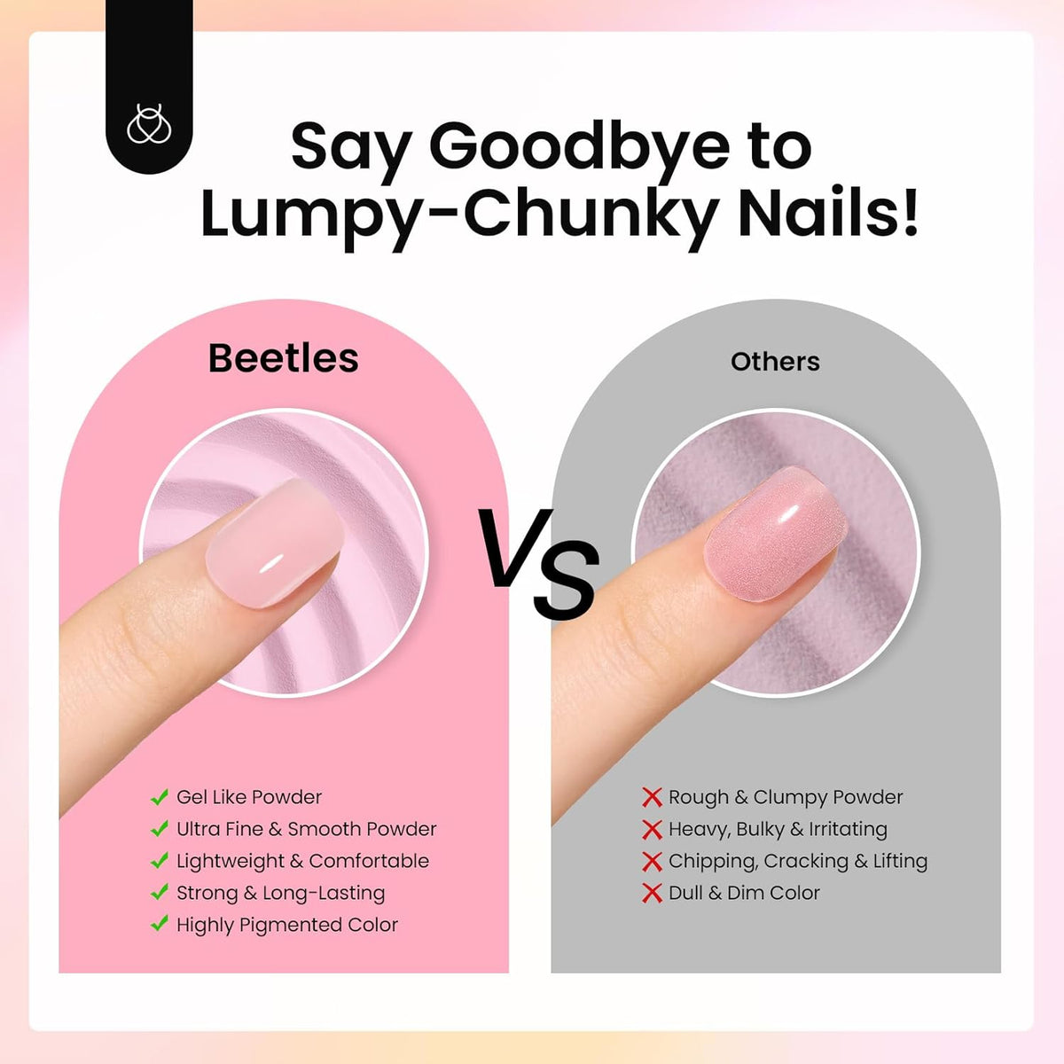 Beetles Pink Nude Dip Powder Nail Kit, 20 Colors Neutral Jelly Pink Sheer Glitter White Dip Nails