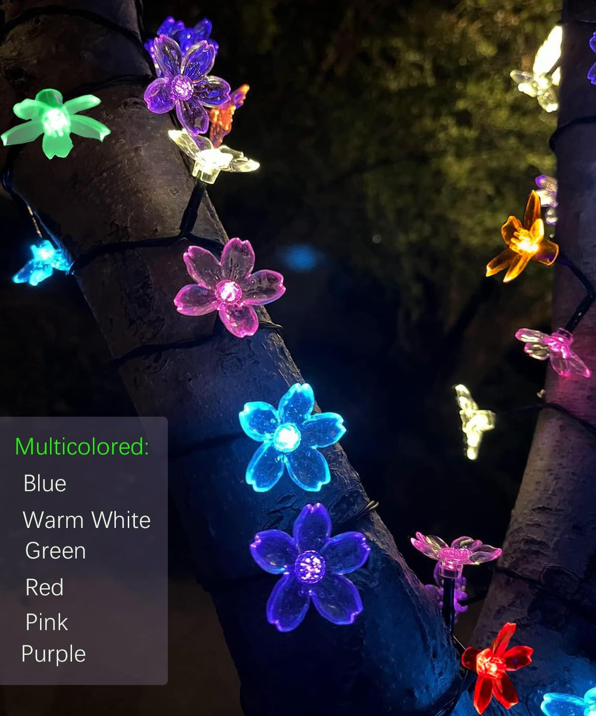 Pastel Flower String Lights Indoor Decorations, 33ft 100 LED USB Plug in Aesthetic Cherry Blossom