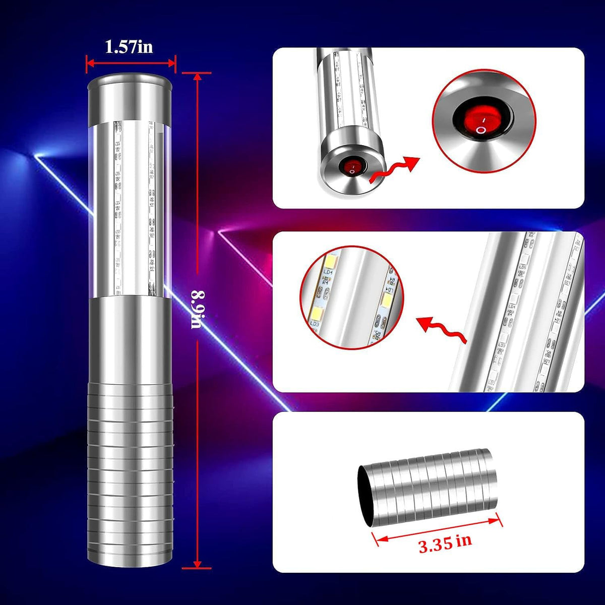 Strobe Baton Light,Stage Handheld Light,Champagne Bottle Sparklers, Recharge led Bottle Service