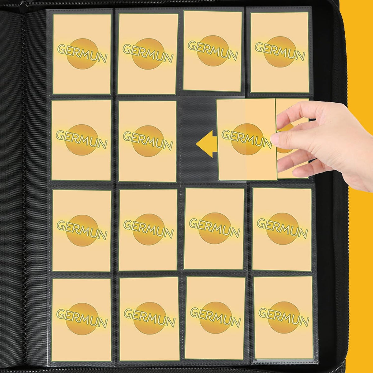 Trading Card Binder 16 Pocket, Foalgo PU Cover Card Binder for 1000+ Cards, Premium Trading Card
