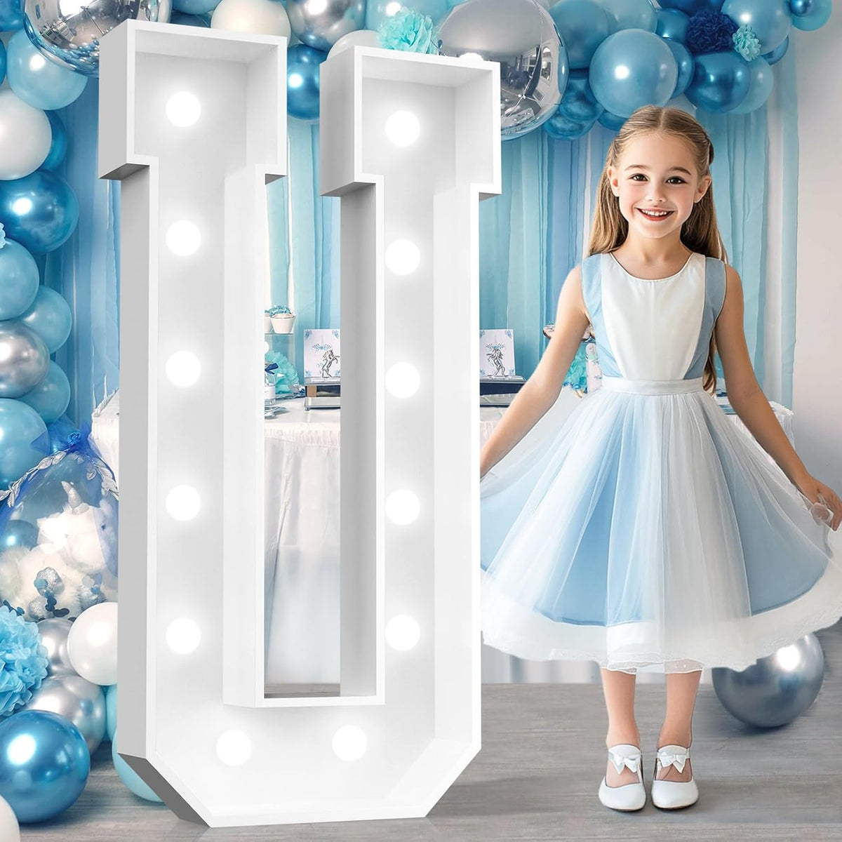 Ledido 4FT Marquee Light Up Letters, Cool White Light Up Letters Large Marquee Letter for Party