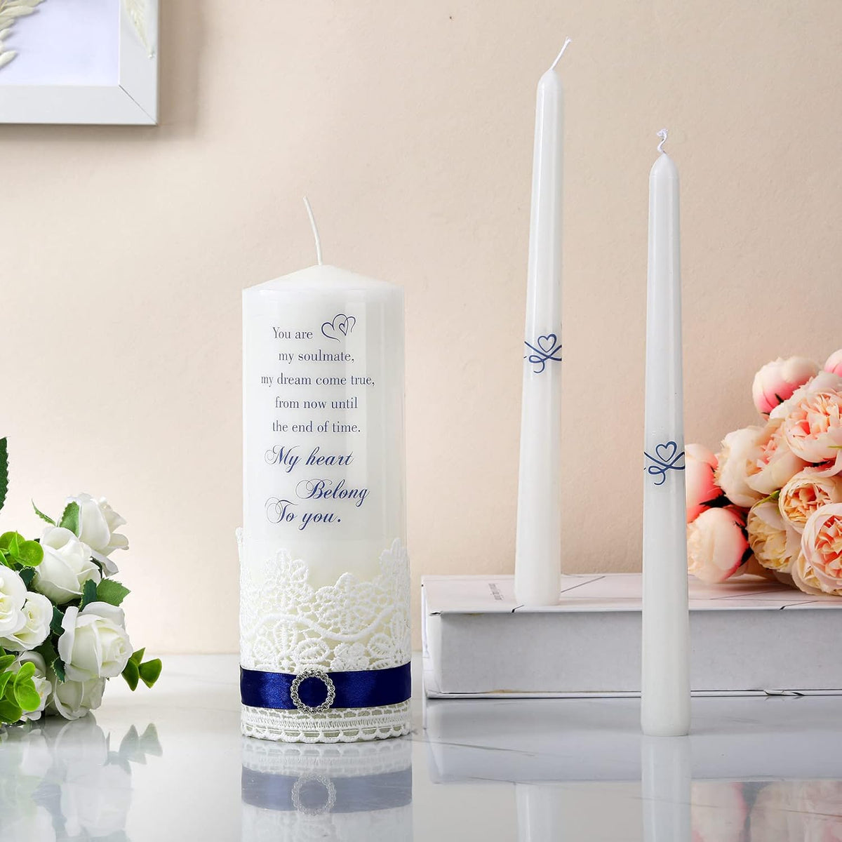 Frienda Unity Candles for Wedding Ceremony Set Wedding Unity Taper Candles Catholic Religious