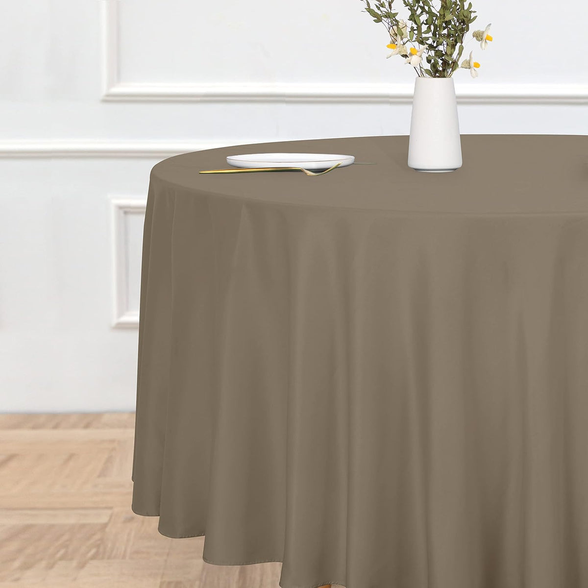 sancua Round Tablecloth - 120 Inch - Water Resistant Spill Proof Washable Polyester Table Cloth