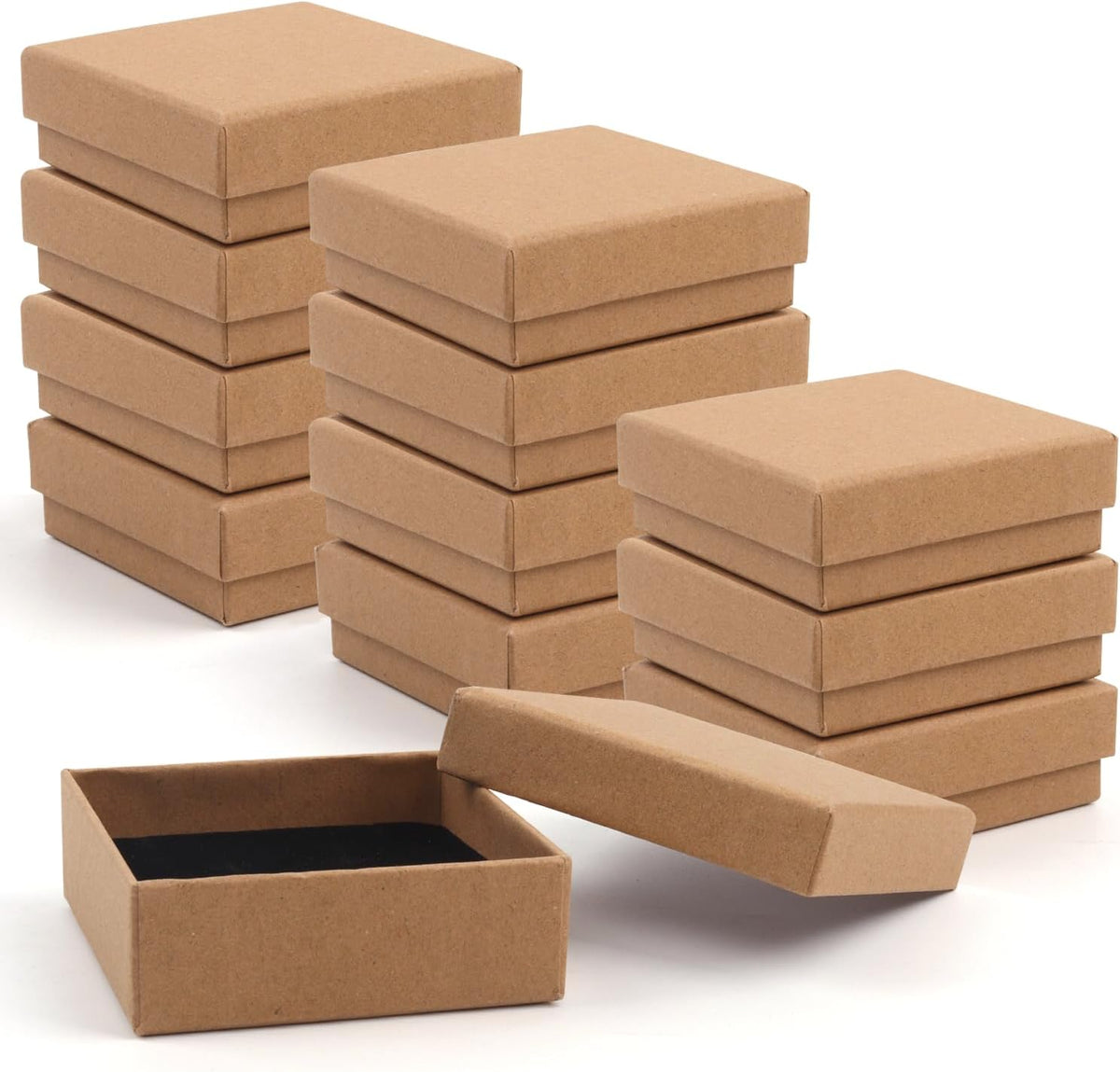 Gift Box Necklace Earring Ring Box Gift Box,12 Pieces Square Cardboard Jewelry Gift Boxes,Cotton