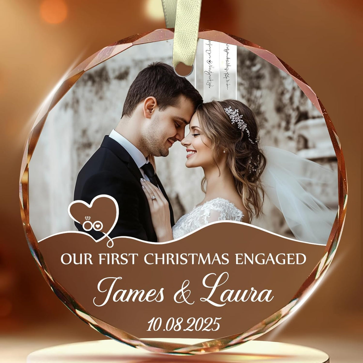 Personalized Our First Christmas Engaged Ornaments - Wedding Christmas Ornament For Newlywed