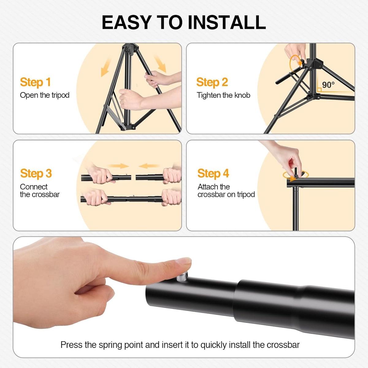 Backdrop Stand, Photo Video Studio 10 x 10FT Adjustable Backdrop Stand, Background Support System