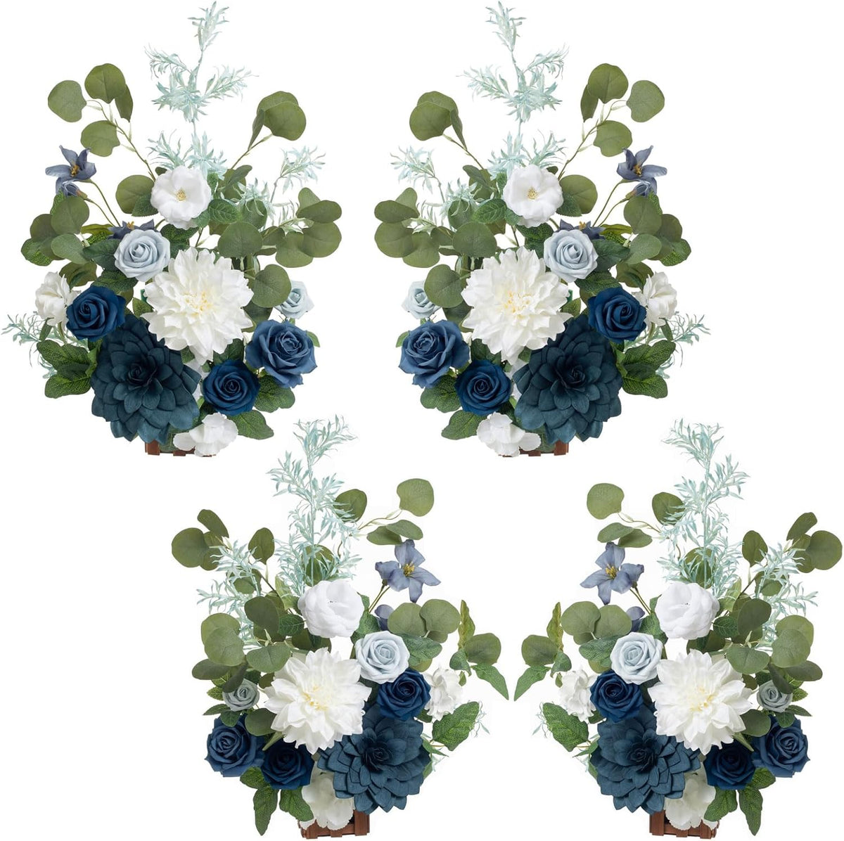 Ling's Moment 17.5" Tall Standing Artificial Flowers Arrangements 4 pcs Wedding Aisle Runner Chair