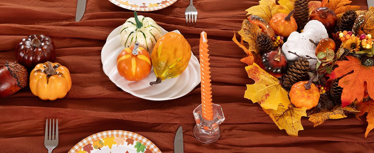 Terracotta Cheesecloth Table Runner 6 Pack Fall Burnt Orange Cheese Cloth Table Runners 120 Inches