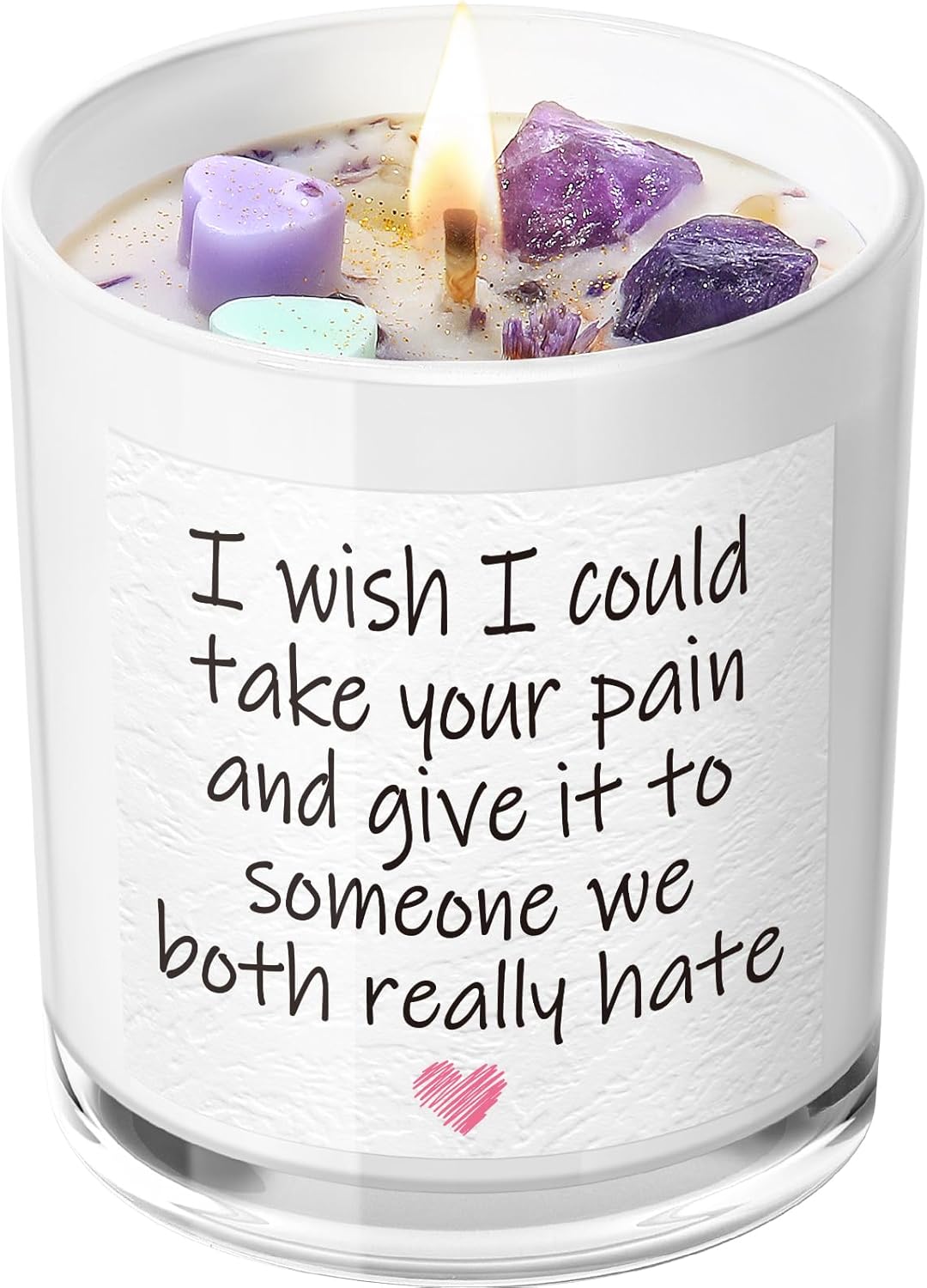 Get Well Candle with Healing Crystals - Get Well Gifts for Women After Surgery, Humor Surgery
