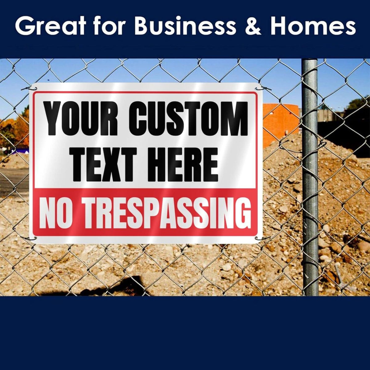 Custom Private Property No-Trespassing Signs - 12 x 8 Personalized Aluminum Metal Rust-Proof