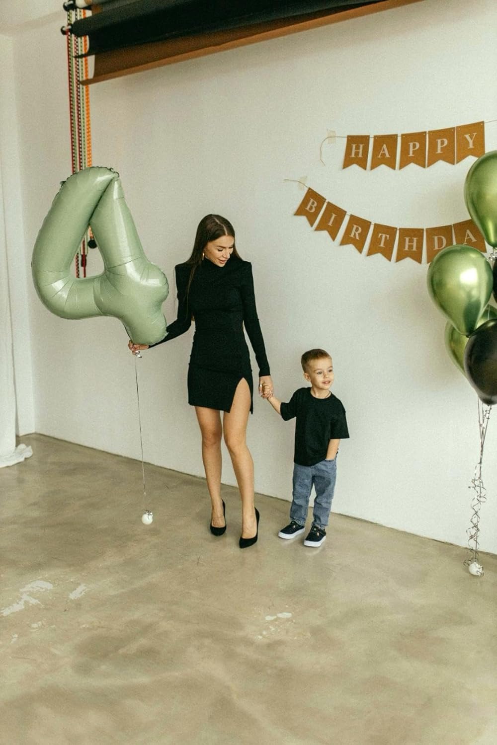 40 Inch Sage Green Large Number 4 Balloons, Giant Foil Number Four 14 24 34 40 44 Balloons, Oliver