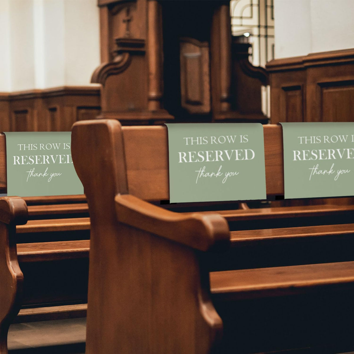 Reserved Seating Chair Signs, This Row Is Reserved Pew Cloths Seating Placeholder for Church Pews