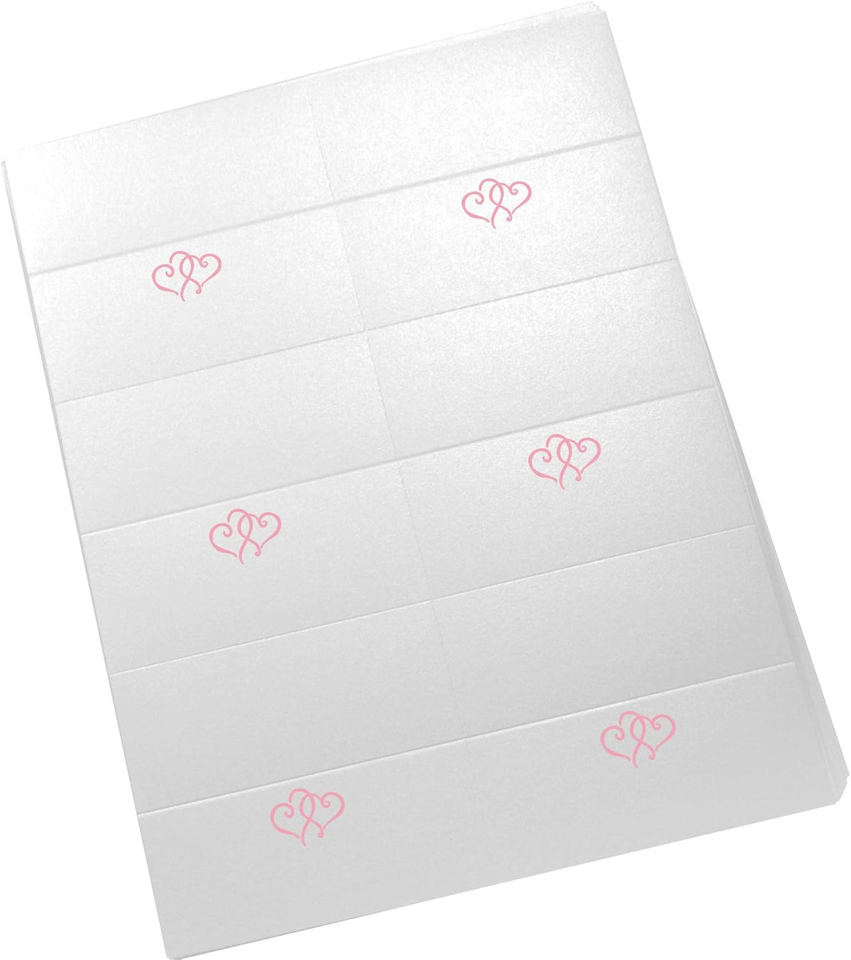 Linked Hearts Printable Place Cards, Pink (Choose Color), Set of 150 (25 Sheets), Laser & Inkjet