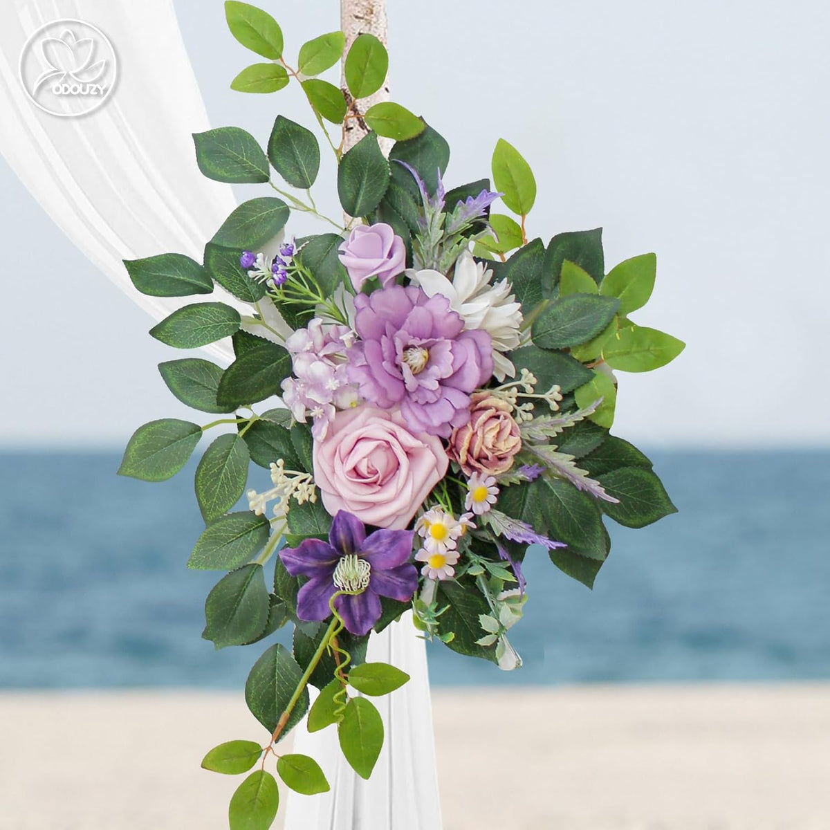 Wedding Arch Flowers,Artificial Flower Arch Decor,2pcs Artificial Flower Arrangement for Wedding