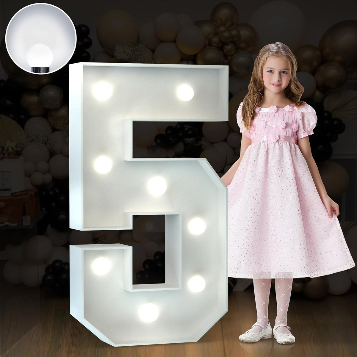 Marquee Numbers 3 Feet Tall Big Light Up Numbers 5th 25th 50th Birthday Decorations Girl Boy