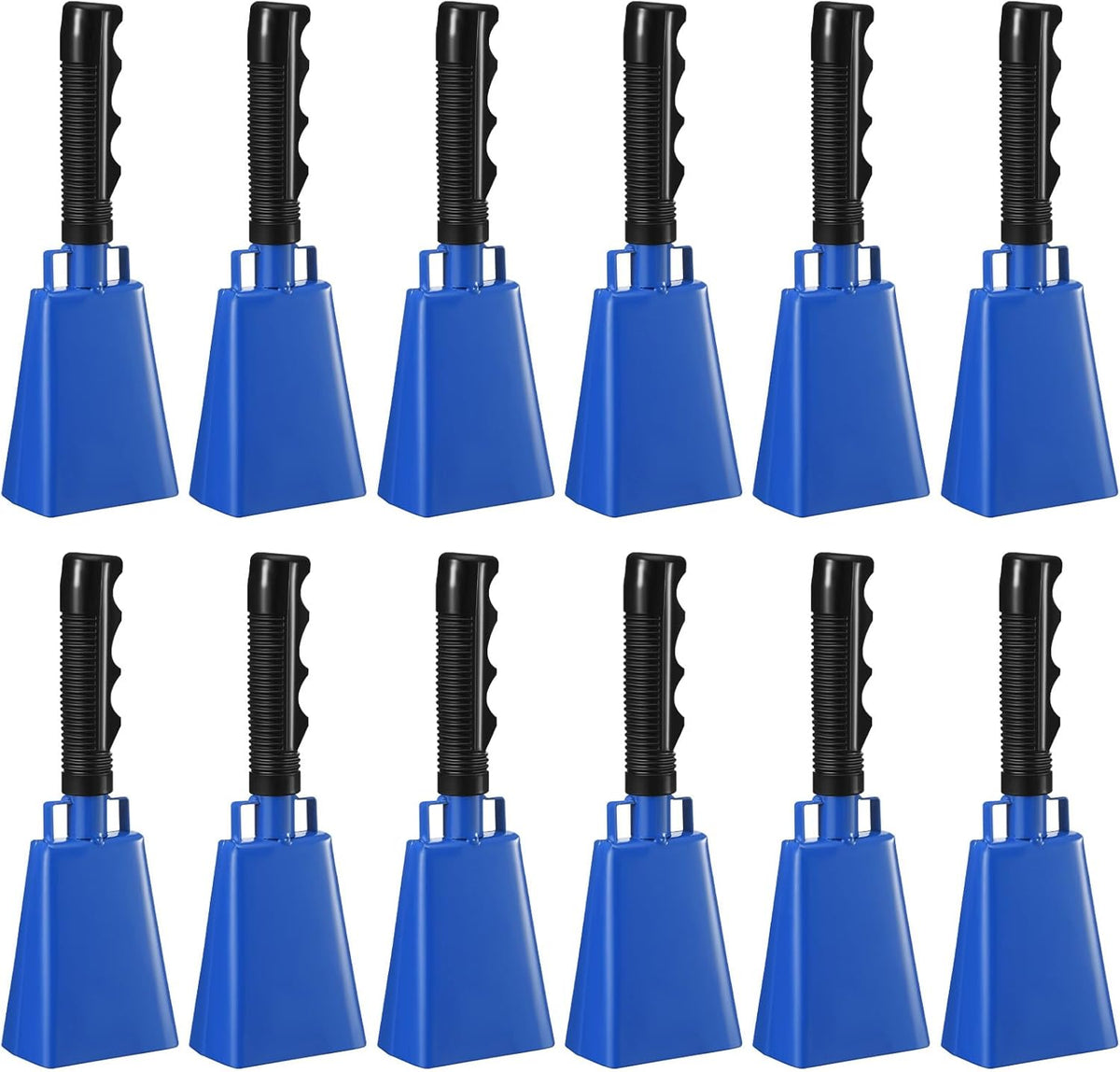 Pelopy 12 Pcs Large Cow Bell 9 '' Cowbell with Handle Cowbells for Sporting Events Hand Percussion