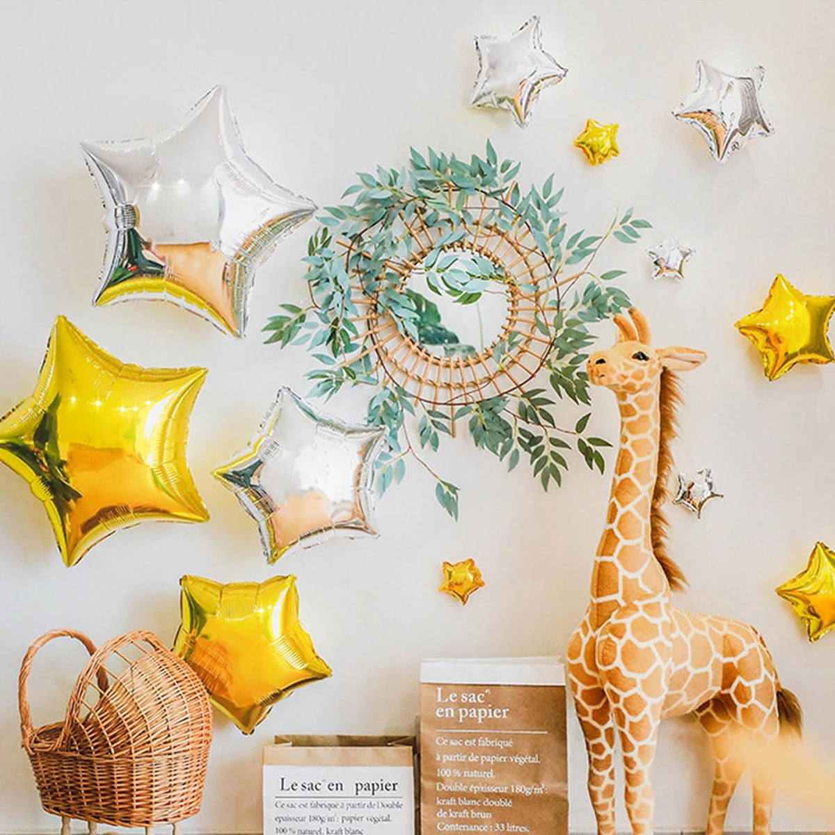 50 Pieces Silver Star Balloons - 5" Small Silver Foil Star Mylar Balloons for Party Decorations