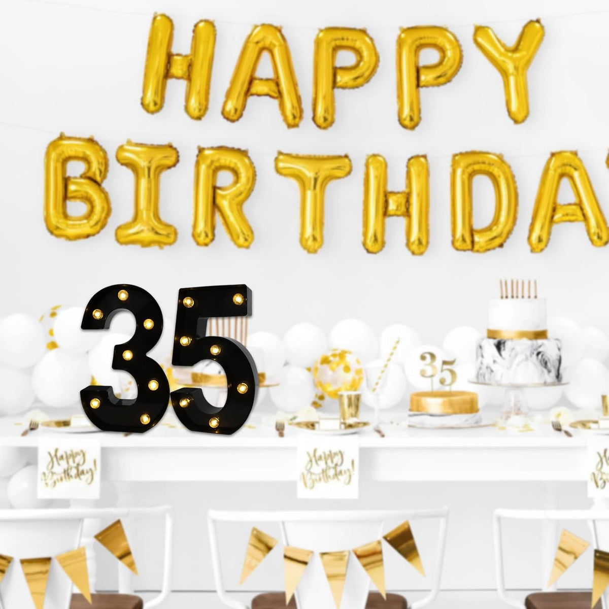LED Marquee Numbers, 8.58 Inch Led Light Up Numbers for Party, Small Light Up Letters, Battery