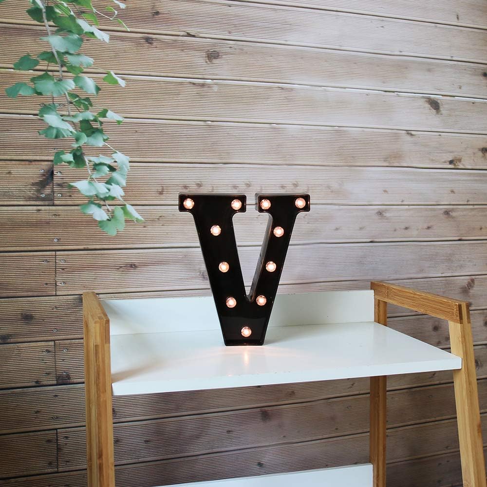 Light Up Black Alphabet Marquee Letters Sign LED Marquee Number Lights Sign for Night Light Home