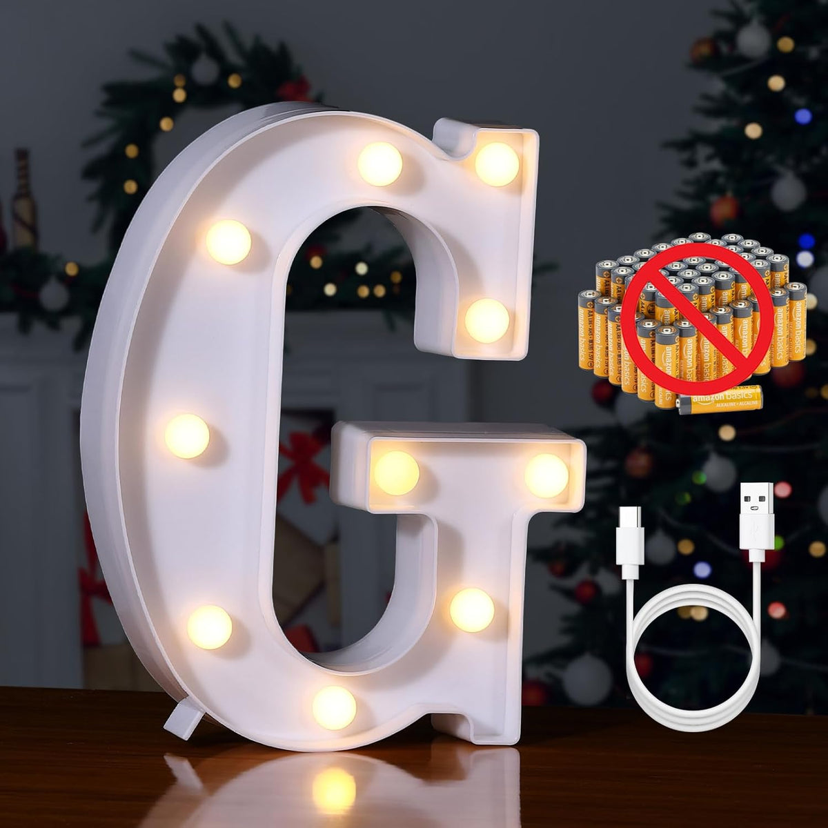 Foaky Rechargeable LED Letter Lights Sign Marquee Light Up Letters Sign for Night Light