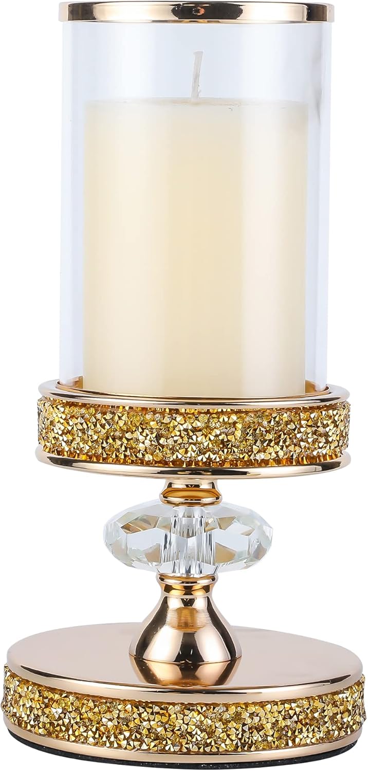 Candle Holder, Pillar Candle Holders, Crystal Candlesticks Holder for Wedding, Parties, Events