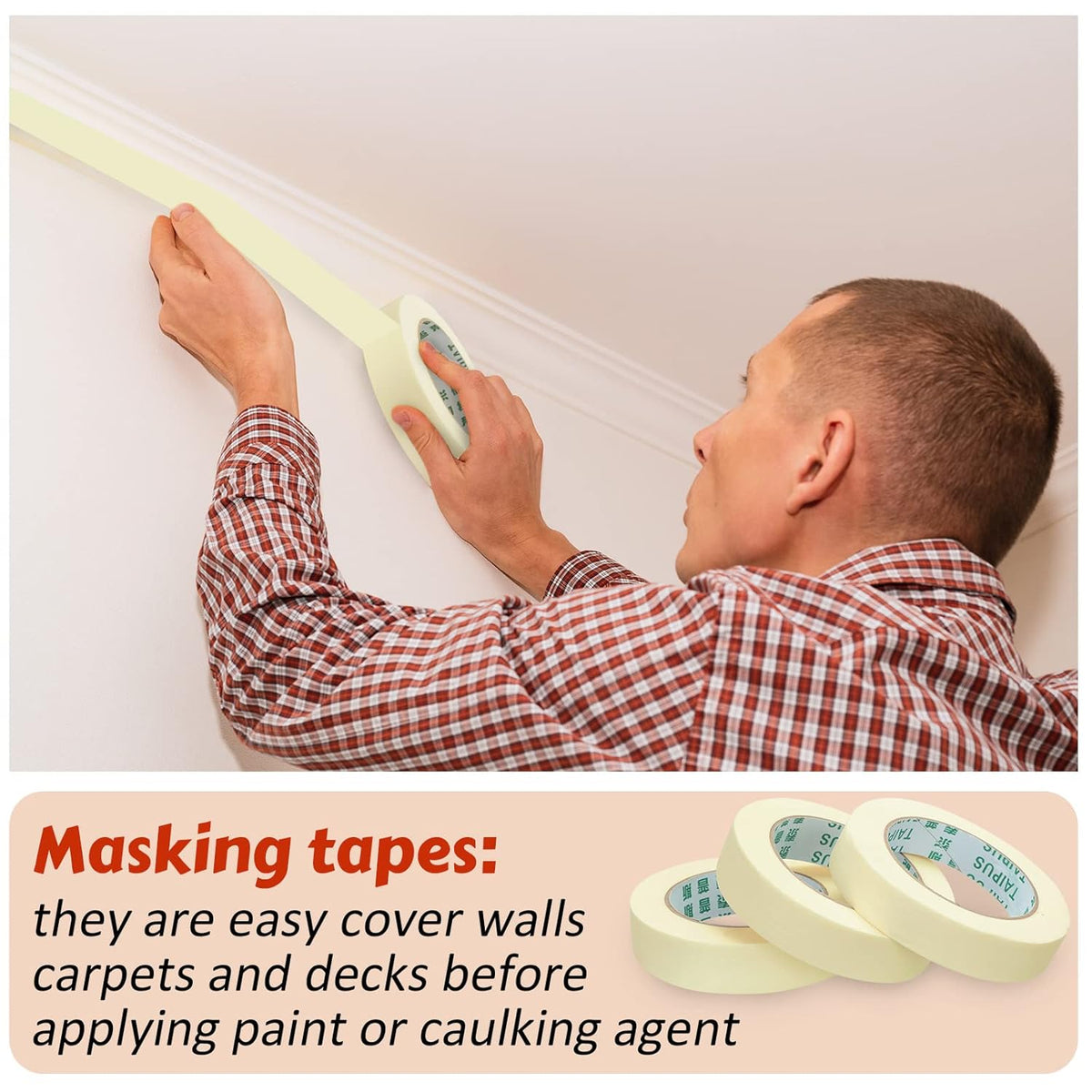 Masking Tape Bulk General Purpose Masking Painting Tape 55 Yards for Painting Home Office School