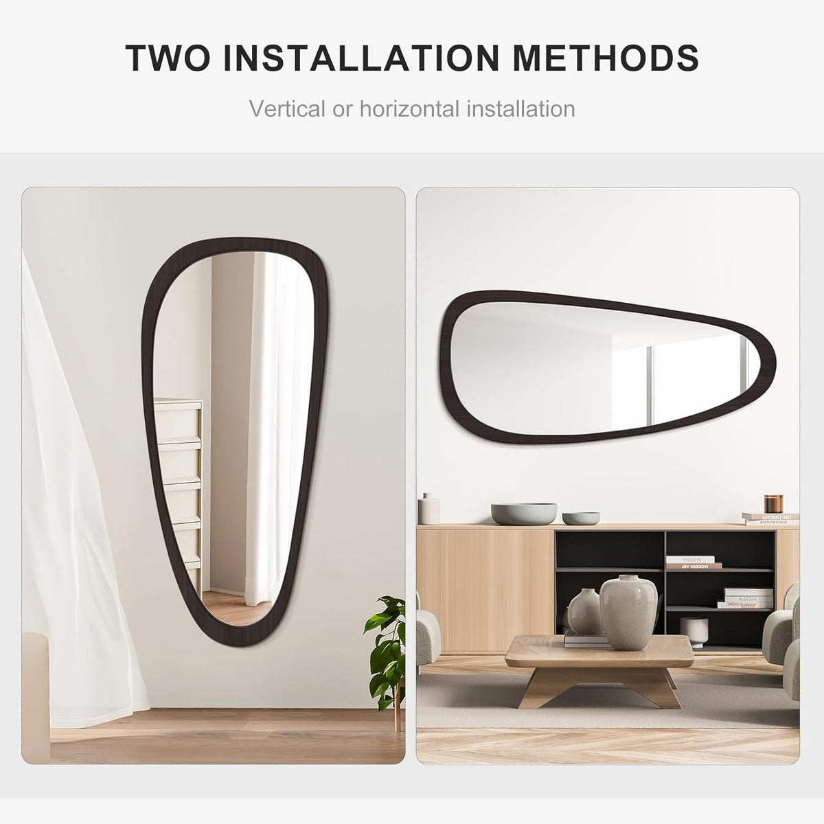 WallBeyond Asymmetrical Mirror, Irregular Wall Mirror, Wall Mirrors Decorative for Bedroom Living