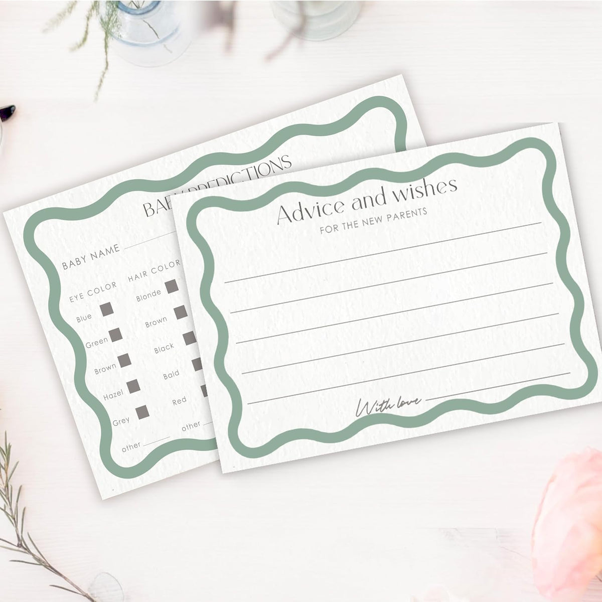 Advice For New Parents Baby Shower, Baby Predictions & Advice Cards For Baby Shower Games