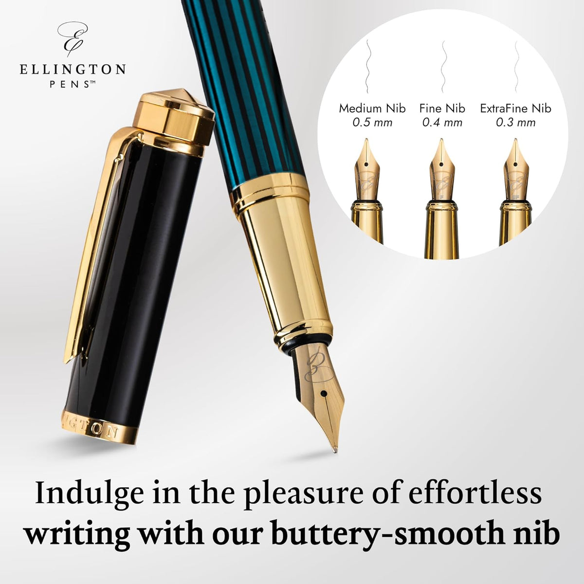 Ellington Pens Luxury Fountain Pen Set- Fountain Pens for Writing - Smooth Fine Nib - Includes