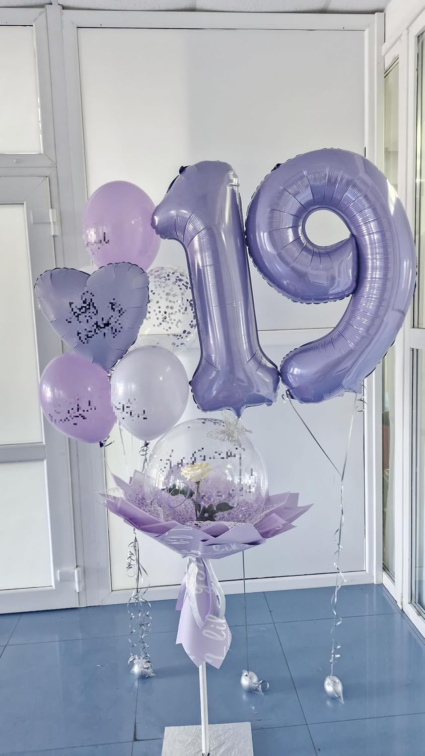 Big Lilac 40 Inch 9 Balloon Number, Jumbo Giant 9th 19 29 39 49 99 Birthday Party Decorations