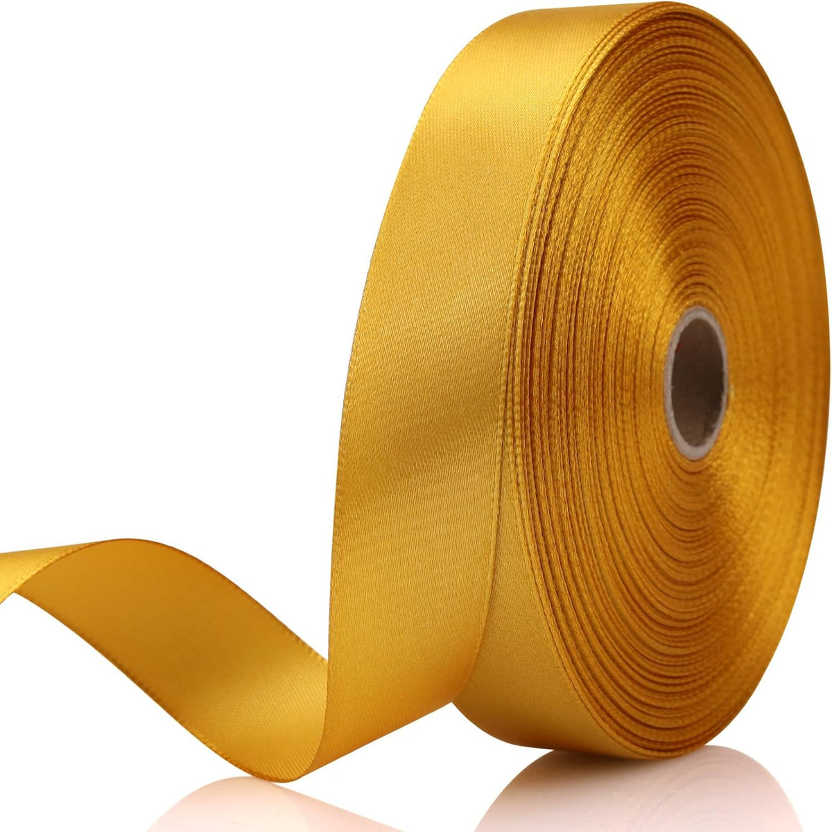 Gold Ribbon 7/8 Inch 60 Yards Satin Craft Ribbon-Single Face Polyester Ribbon for Handmade