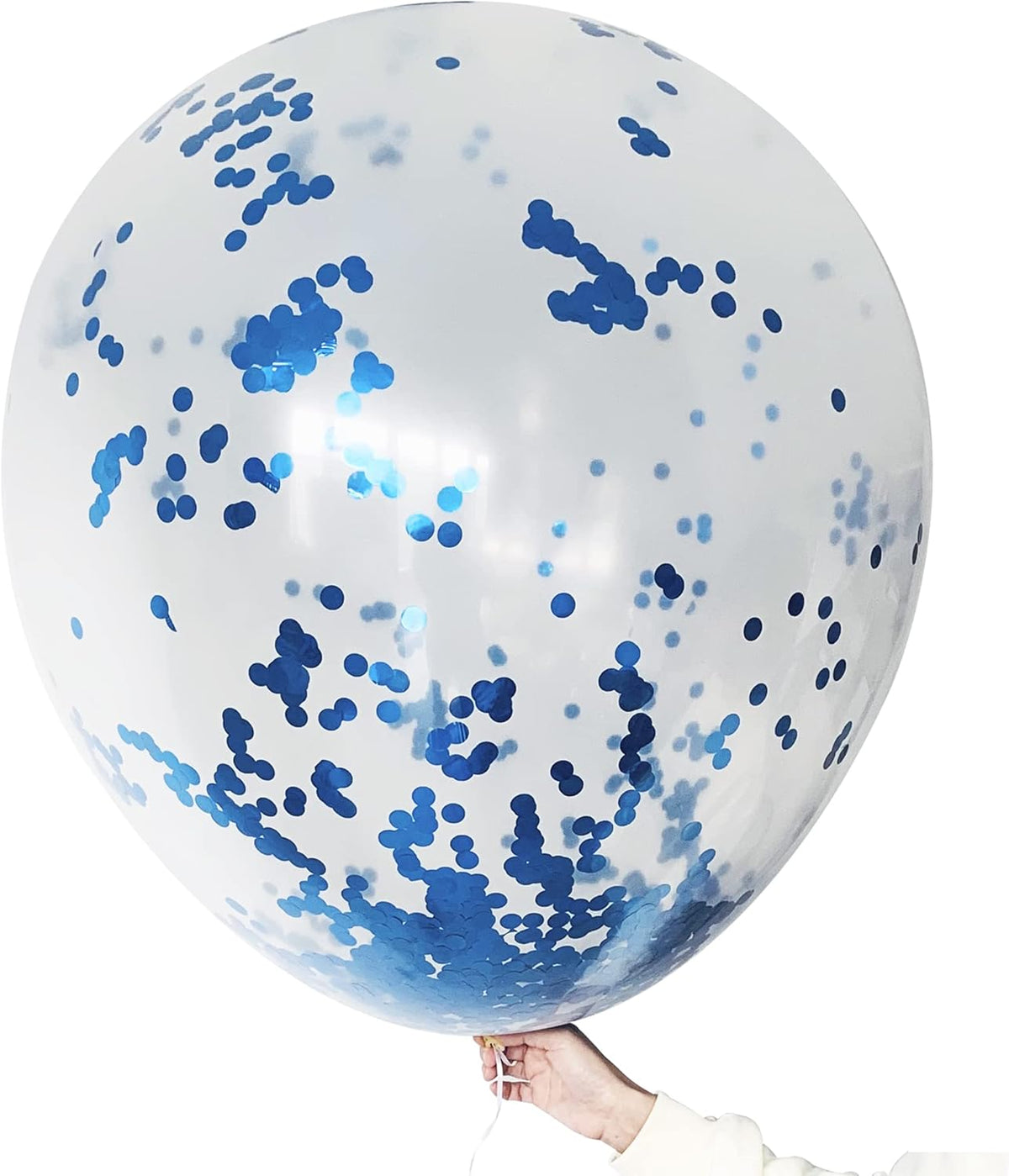 36 Inch Jumbo Blue Confetti Balloons Round Latex Balloons,Giant Confetti Balloons for Birthday