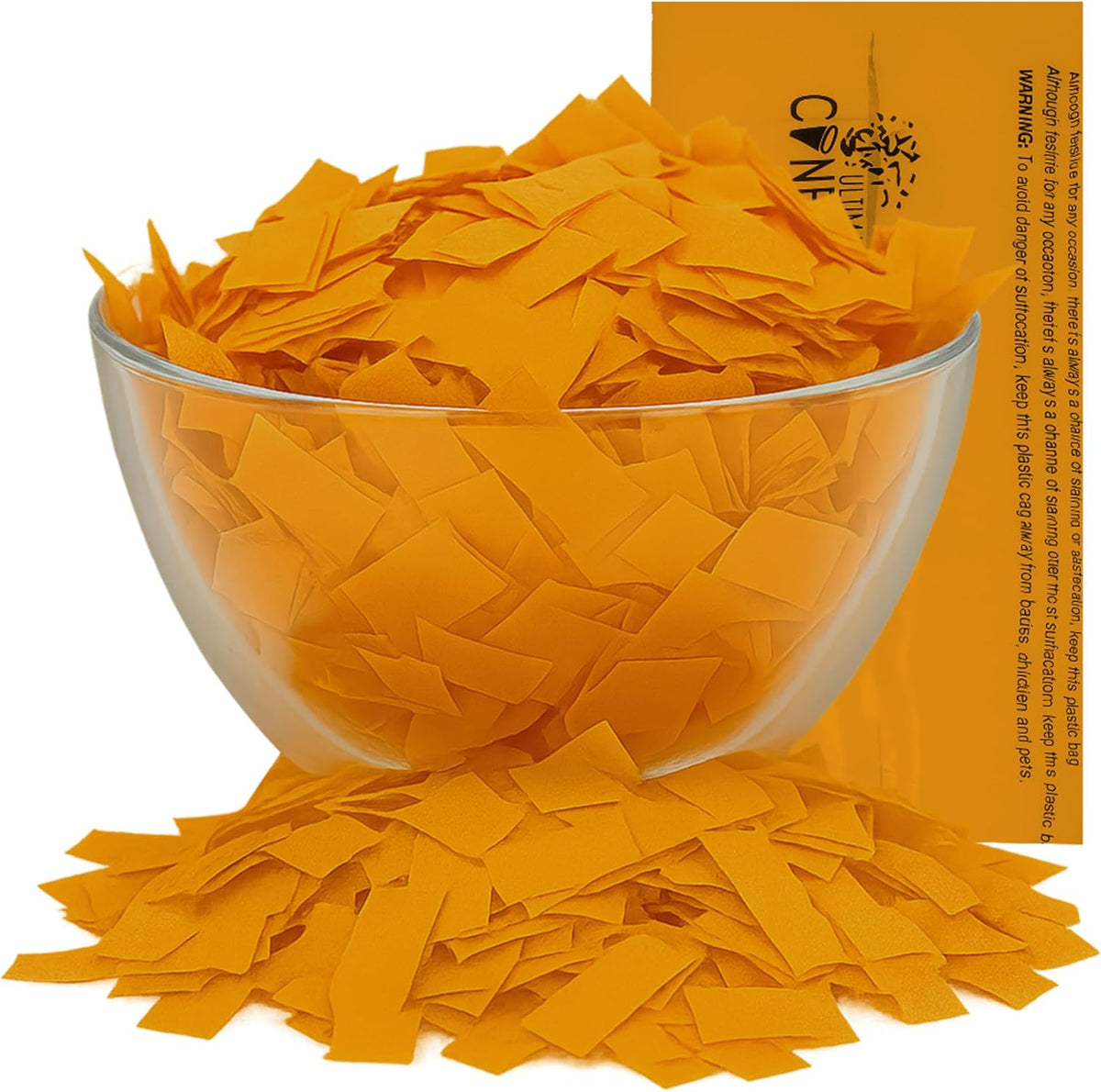Orange Tissue Paper Confetti - Rectangular Fluttering Biodegradable Confetti for Cannon and