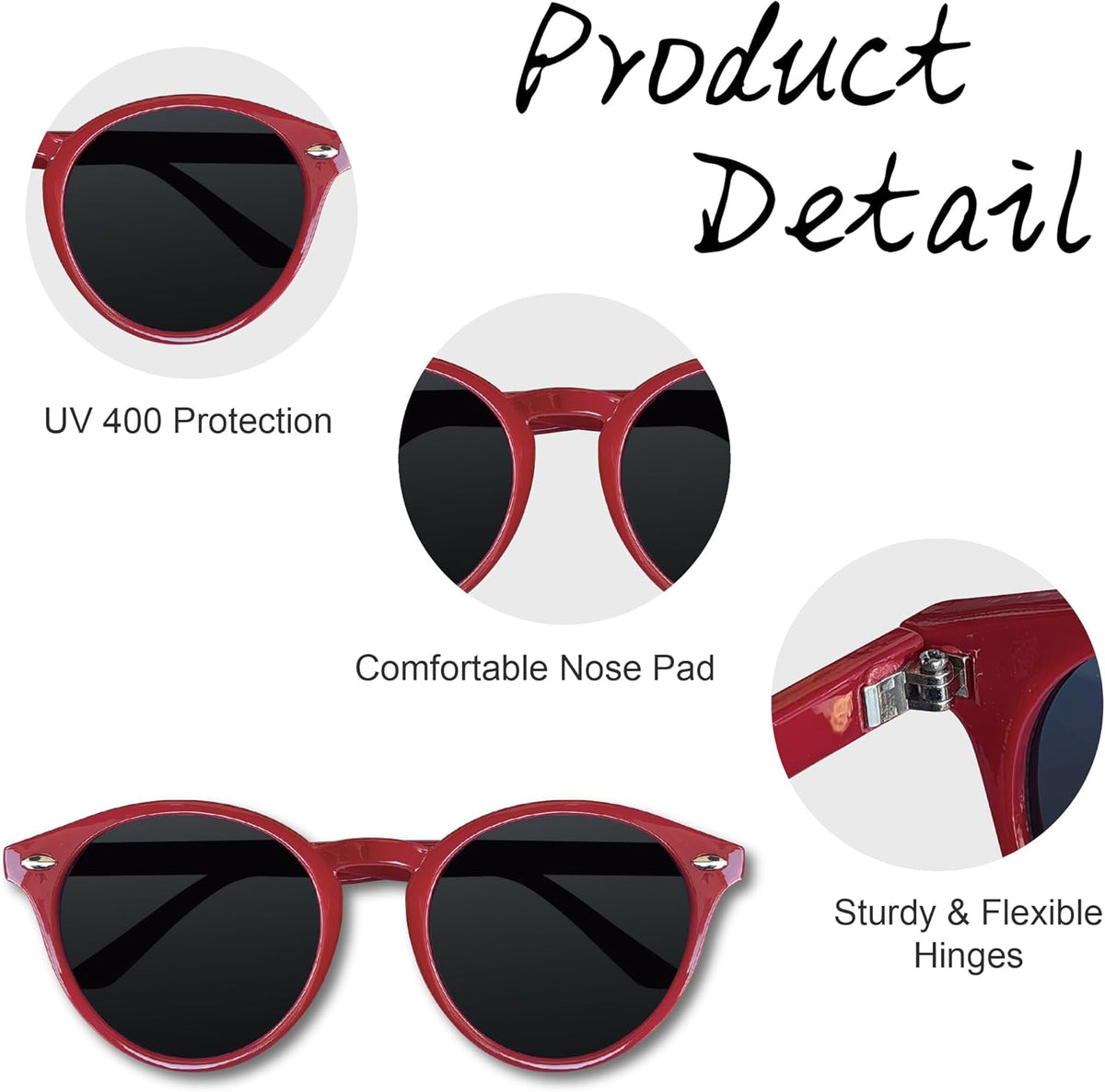 LADY&HOME Bachelorette Party Cat Eye Sunglasses - Bridesmaid & Bridal Shower Supplies, 10pcs Round