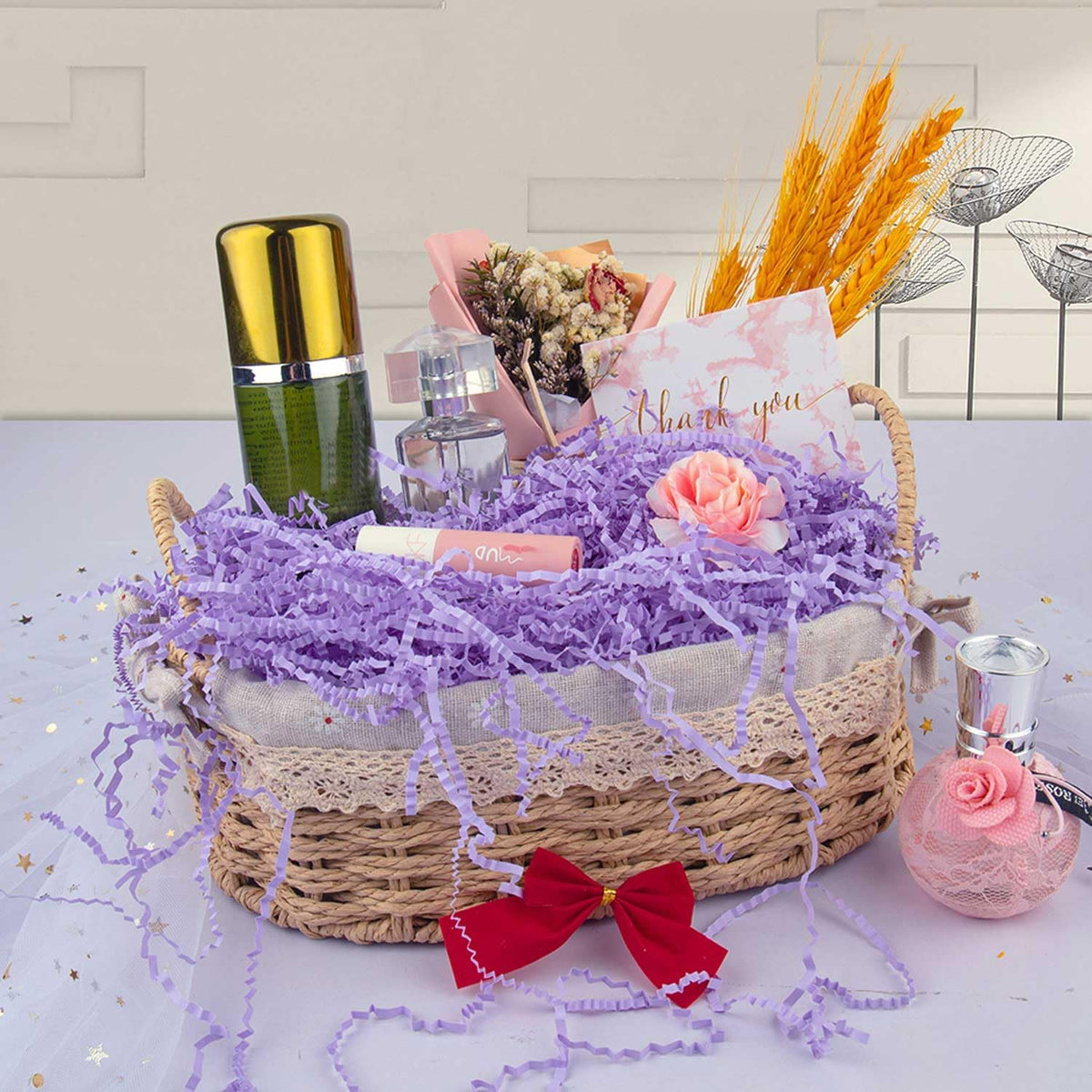 Caleihd Crinkle Cut Paper Grass Cushion Paper Streamer for Christmas Wedding Birthday Bridesmaid