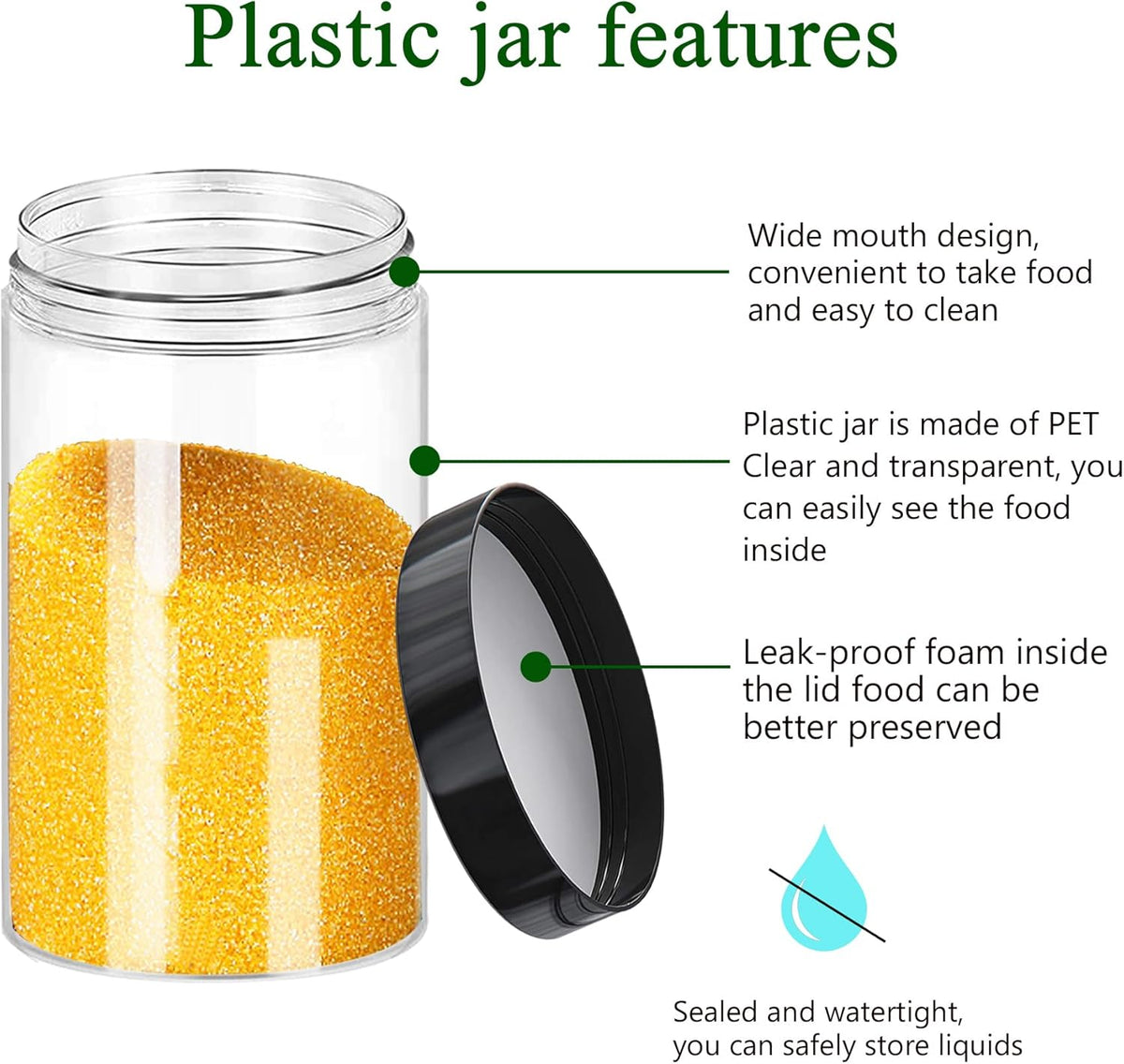Plastic Jars with Lids 6OZ 42PCS Small Empty Slime Cosmetics Containers Clear Gift Food Jars Round