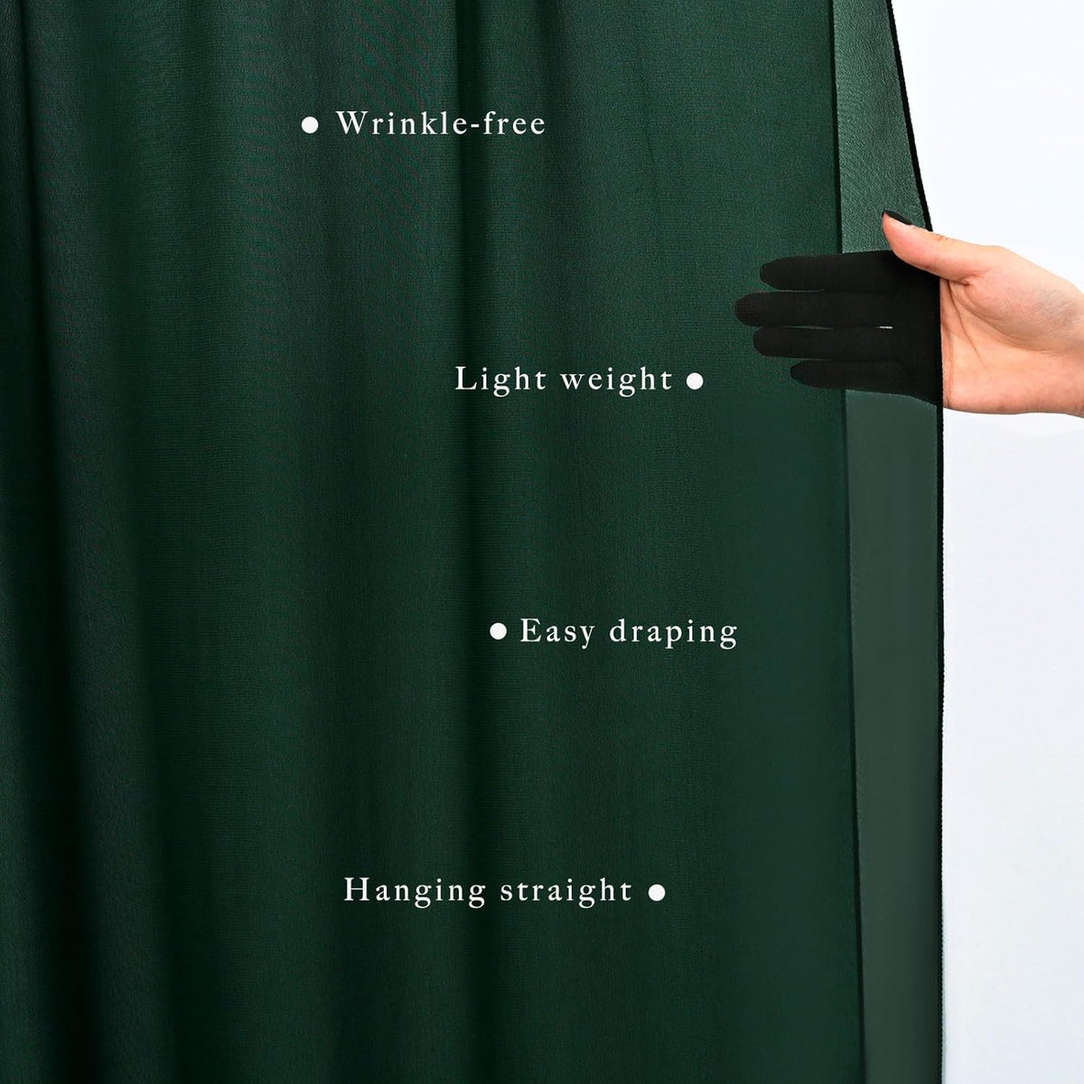Emerald Green 2 Panels Wedding Arch Draping Fabric 20Ft Length x 28" Width Arch Drapes Chiffon