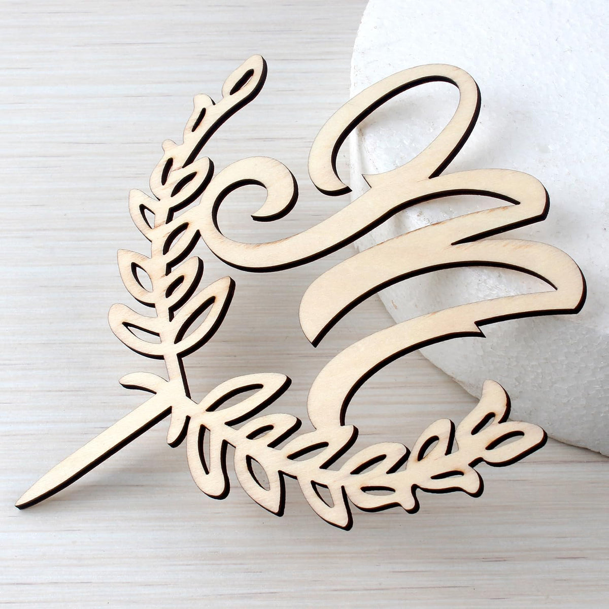 LINGTEER Personalized Inital Letter M Wooden Cake Topper Perfect for Birthday Rustic Wedding
